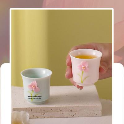 CHÉN TRÀ THỦ CÔNG HỌA TIẾT NỔI 3D